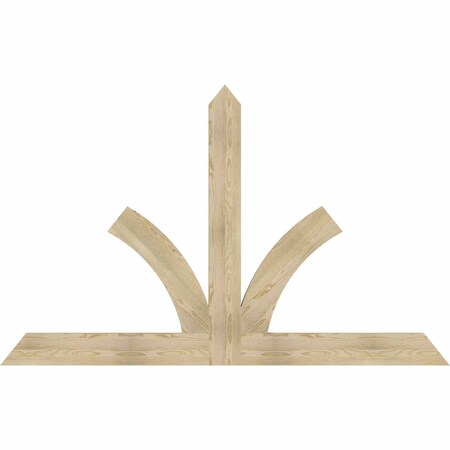 Ekena Millwork Richland Rough Sawn Timber Gable Bracket, Douglas Fir, 84"W x 53"H x 2"D x 6"F, 15/12 Pitch GBW084X53X0206RIC00RDF